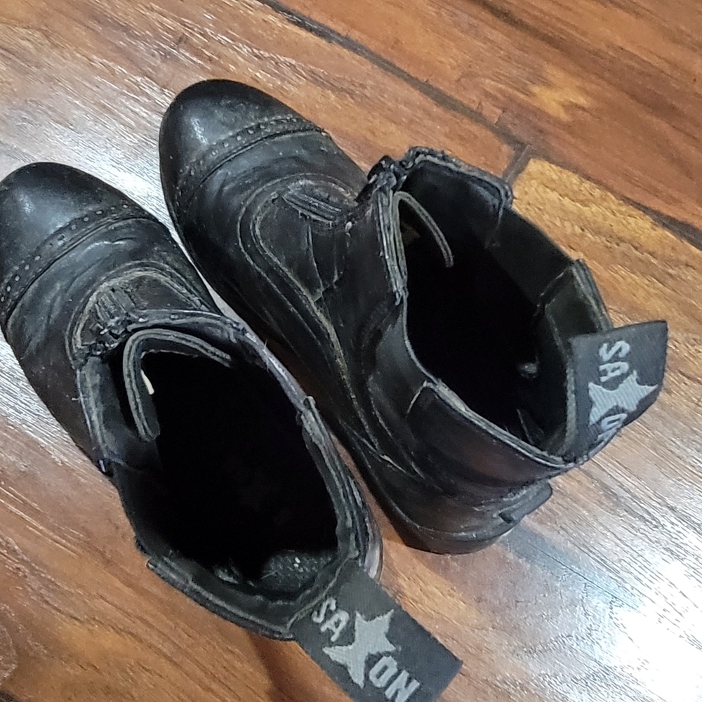 Kids Black Leather Boots - Picture 6 of 8